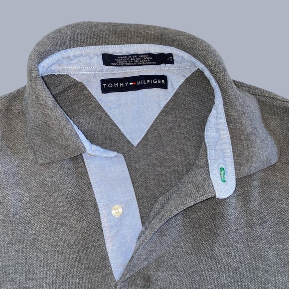 Tommy Hilfiger Gray Striped Long Sleeve Polo Shirt - Picture 3 of 8